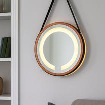 Espelheira Redondo Iluminado 40cm com Alça Touch 2 Leds com Alça Adnet Espelheira Redondo Iluminado 40cm com Alça Touch 2 Leds com Alça Adnet