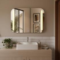 Espelheira Retangular 50x70cm Touch Led 3000k Crys