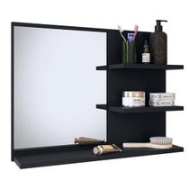 Espelheira Suspensa Astra Prateleiras Organizadoras Espelho Banheiro Aéreo Compacta