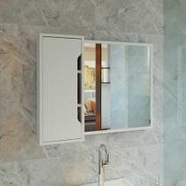 Espelheira Suspensa Para Banheiro Com 3 Nichos 80 cm - Tecno Mobili B