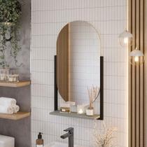 Espelheiro de Banheiro com Prateleira Floripa Metalon MGM Pistache