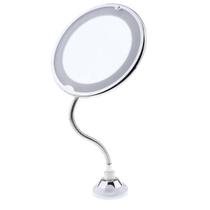 Espelho 17cm Masterpro Aumento 5x LED Flexível com Ventosa Pilhas AAA 360º - Maxchef