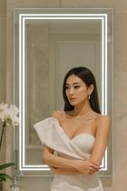 Espelho 2 faixas finas vertical Led branco frio 80x100 cm retangular jateado lapidado iluminado luz frontal Espelho 2 faixas finas vertical Led branco frio 80x100 cm retangular jateado lapidado iluminado luz frontal