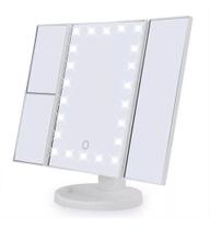 Espelho 22 Leds Luz Camarim P/ Maquiagem 3 Lados Zoom