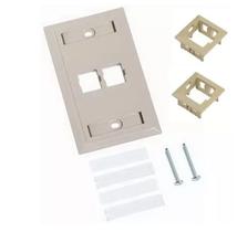 Espelho 4x2 2 posicoes+2colares rj45 marfim commscope