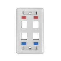 Espelho 4x2 Branco Fixo 70x114mm Com 4 Saídas RJ45 e RJ11 - Instalação Simples e Eficaz