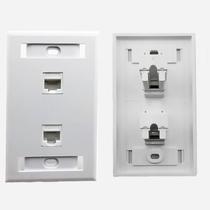 Espelho 4x2 de parede 2 saídas Cat6 Branco
