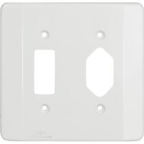 Espelho 4x4 1interno+1tomada branco mectronic