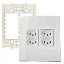 Espelho 4x4 conjunto 4 tomadas 10a ou 20a margirius