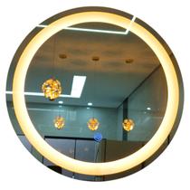 Espelho 50x50 Jateado Redondo luz Led Lapidado Touch Screen Espelho 50x50 Jateado Redondo luz Led Lapidado Touch Screen