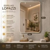 Espelho 90x50cm grande retangular com moldura corpo inteiro para quarto sala banheiro cozinha
