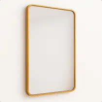 Espelho 90X60 com Moldura em Alumínio Grande Decorativo Sala e Banheiro Retangular Dourado - LOPAZZI