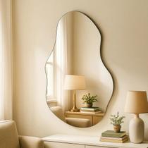 Espelho 90x60 Grande Orgânico Decoração Sala Loja Quarto Espelho 90x60 Grande Orgânico Decoração Sala Loja Quarto