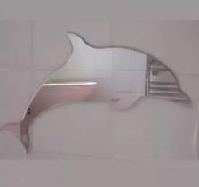 Espelho Acrílico Decorativo Golfinho Banheiro Quarto 50cm