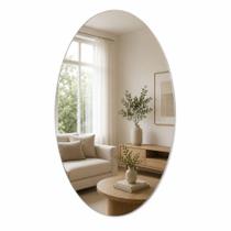 Espelho adesivo 60x oval acrílico decorativo parede autoadesivo banheiro quarto sala multiuso sem furos