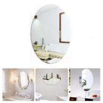 Espelho Adesivo Decoração Oval Banheiro Quartos 20x30cm