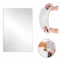 Espelho Adesivo Decorativo Plástico Flexível 20x30cm Dobrável Moderno Para Parede - Snel