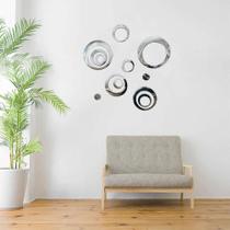 Espelho Adesivo PET Acrilic Flexível Decorativo Kit 12 un. Lua Circulo