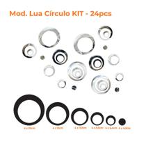 Espelho Adesivo PET Acrilic Flexível Decorativo Kit 24 un. Lua Circulo