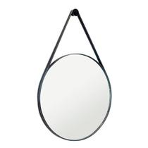 Espelho Adnet 60cm de Parede com Alça em Couro Redondo Decorativo para Quarto, Escritório, Banheiro LH Móveis Espelho Adnet 60cm de Parede com Alça em Couro Redondo Decorativo para Quarto, Escritório, Banheiro LH Móveis