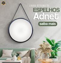 Espelho Adnet 60cm marrom com alça marrom