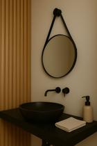 Espelho Adnet Luxo com Detalhe em Couro De Luxo Para Closet Banheiro Sala