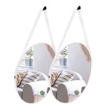 Espelho Adnet Redondo 30cm Kit com 2 Unidades para Banheiro Hall Sala