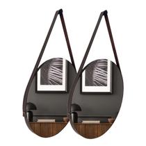 Espelho Adnet Redondo 30cm Kit com 2 Unidades para Banheiro Hall Sala