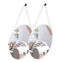 Espelho Adnet Redondo 30cm Kit com 2 unidades para Banheiro Quarto Sala