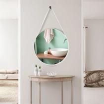 Espelho Adnet Redondo 50cm com Alça e Suporte para Sala Hall Lavabo Banheiro Quarto