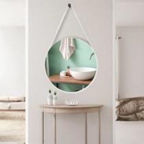 Espelho Adnet Redondo 60cm com Alça e Suporte para Escritório Banheiro Hall - Outlet Dos Espelhos