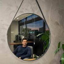 Espelho Adnet Redondo 80cm Grande Decorativo Alça e Suporte Quarto Banheiro Sala Espelho Adnet Redondo 80cm Grande Decorativo Alça e Suporte Quarto Banheiro Sala