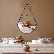 Espelho Adnet Redondo com Alça 30cm, 40cm, 50cm ou 60cm Incluso Suporte para Quarto Sala Hall