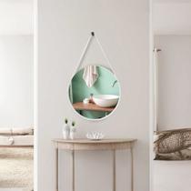 Espelho Adnet Redondo com Alça 30cm, 40cm, 50cm ou 60cm Incluso Suporte para Quarto Sala Hall