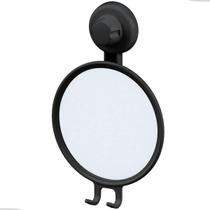 Espelho Antiembaçante Box Banheiro Barbear no Chuveiro com Suporte Gilete Preto Future