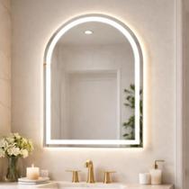Espelho Arco Janelinha Iluminado Com Led branco frio capela- 50x100 cm janela botão touch dimerizavel quarto sala Espelho Arco Janelinha Iluminado Com Led branco frio capela- 50x100 cm janela botão touch dimerizavel quarto sala