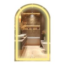 Espelho Arco Meio Corpo Led Amarelo Touch 50x70cm Lapidado Espelho Arco Meio Corpo Led Amarelo Touch 50x70cm Lapidado