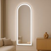 Espelho Arco Oval Meio Corpo Jateado Led 70x90 Cm Lapidado Espelho Arco Oval Meio Corpo Jateado Led 70x90 Cm Lapidado
