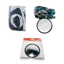 Espelho auxiliar convexo unitário retrovisor universal 7,5cm