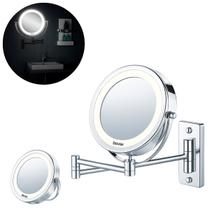 Espelho Banheiro Articulado Com Ampliação 5x Luz Led 360