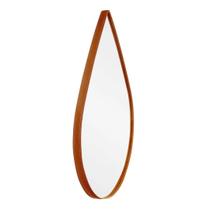 Espelho Banheiro FORMATO OVAL 70cm De Couro Moldura CARAMELO - Oseias Sampaio Decorações