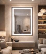 Espelho Banheiro Inteligente Touch Led 3 Cores Com Desembacador 80x60 cm