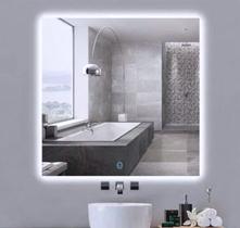 Espelho Banheiro Luz Led 80x80 Cm Estrutura Alumínio 4000k - E-Spelhos