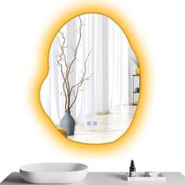 Espelho Banheiro Organico Inteligente Touch Led 3 Cores Com Desembacador 80x60 cm