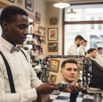 Espelho Barbershopp62 Quadrado Clássico 10cm De Mão