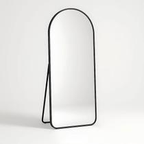 Espelho Base Reta Corpo Inteiro 150x60 Com Suporte de Chão Moldura Alumínio Quarto Sala Decorativo