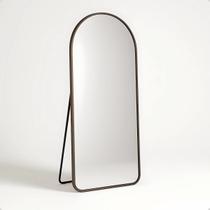 Espelho Base Reta Corpo Inteiro 170x70 Com Suporte de Chão Moldura Alumínio Quarto Sala Decorativo