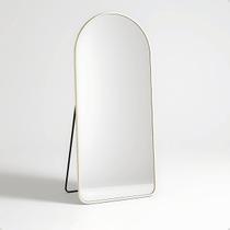 Espelho Base Reta Corpo Inteiro 170x70 Com Suporte de Chão Moldura Alumínio Quarto Sala Decorativo
