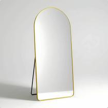 Espelho Base Reta Corpo Inteiro 170x70 Com Suporte de Chão Moldura Alumínio Quarto Sala Decorativo