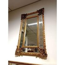 Espelho Bisotado Classico Dourado Luxuosos Entalhes Luxo